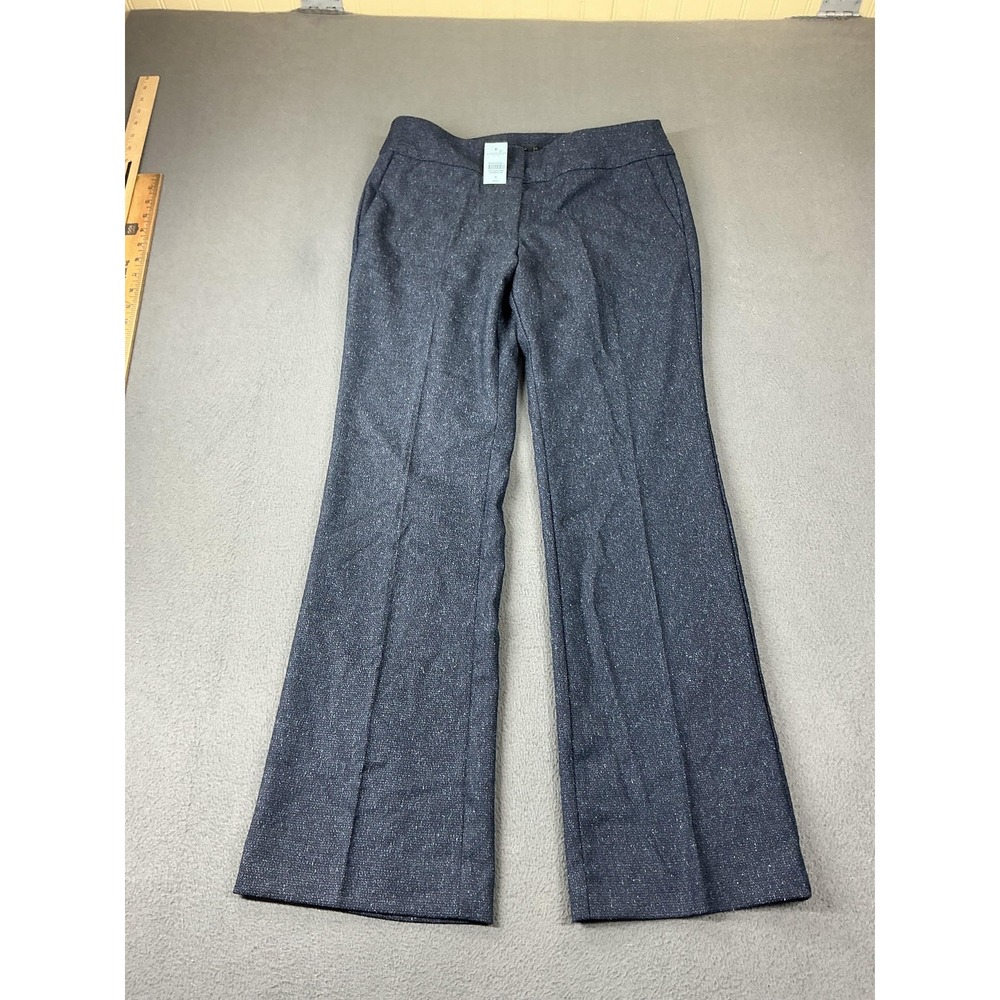 Ann Taylor Factory Pants Womens 6P Blue The Trouser Bootcut Tweed Stretch Lined